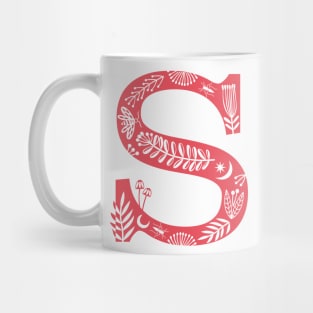 Letter S Red Pink Mug